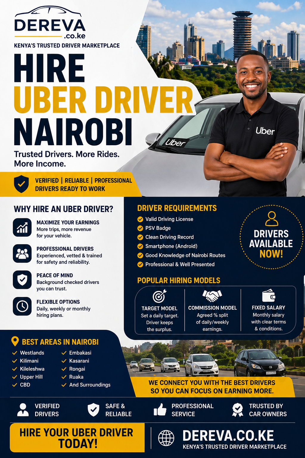 Hire Uber Driver Nairobi 