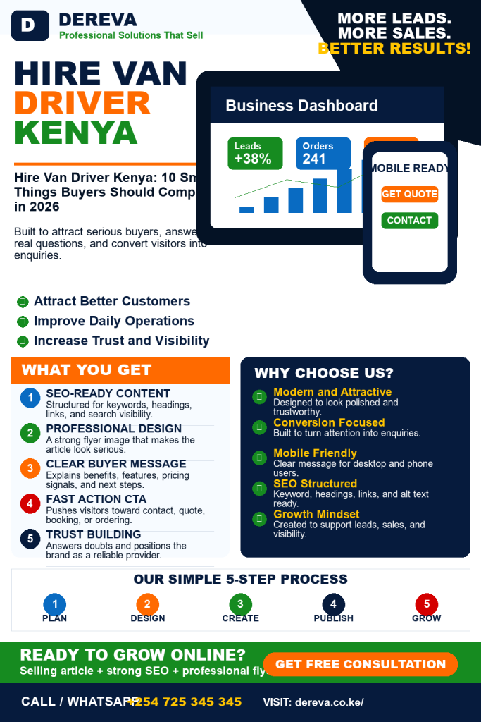 Hire Van Driver Kenya: 10 Smart Things Buyers Should Compare in 2026